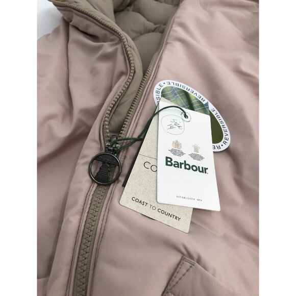 Barbour Vest Womens Size 14‎ US 18 UK Reversible Shelly Gilet Quilted Beige Pink - Picture 11 of 15